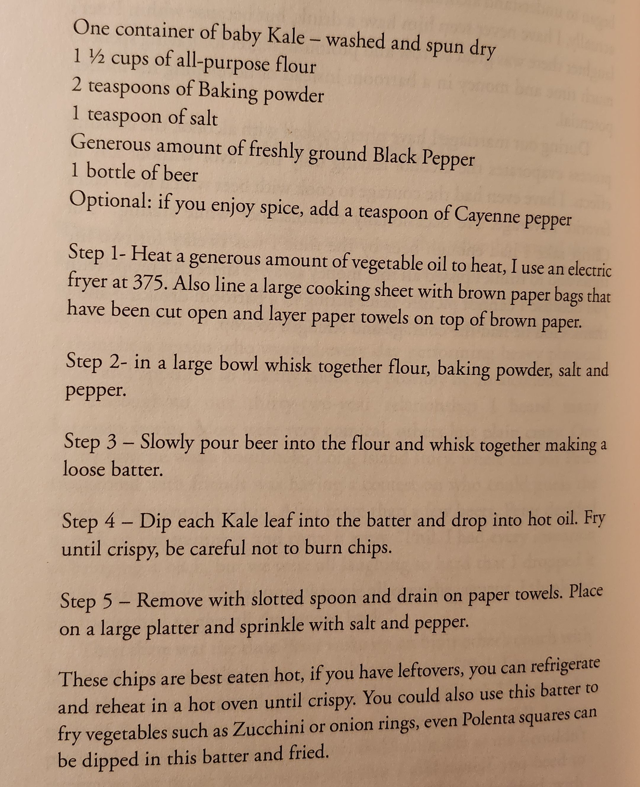 Beer Battered Kale Chips