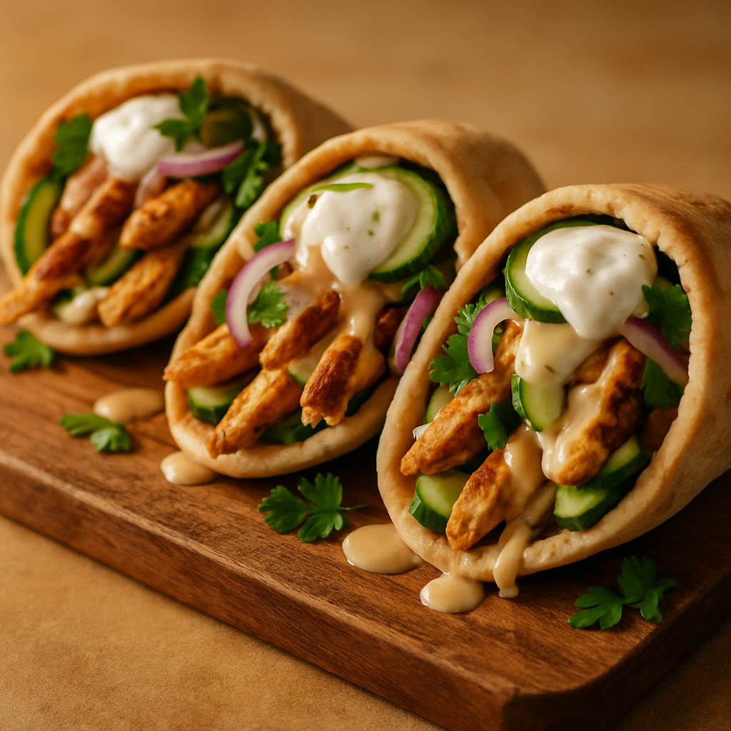 Mediterranean Grilled Chicken Shawarma Wraps