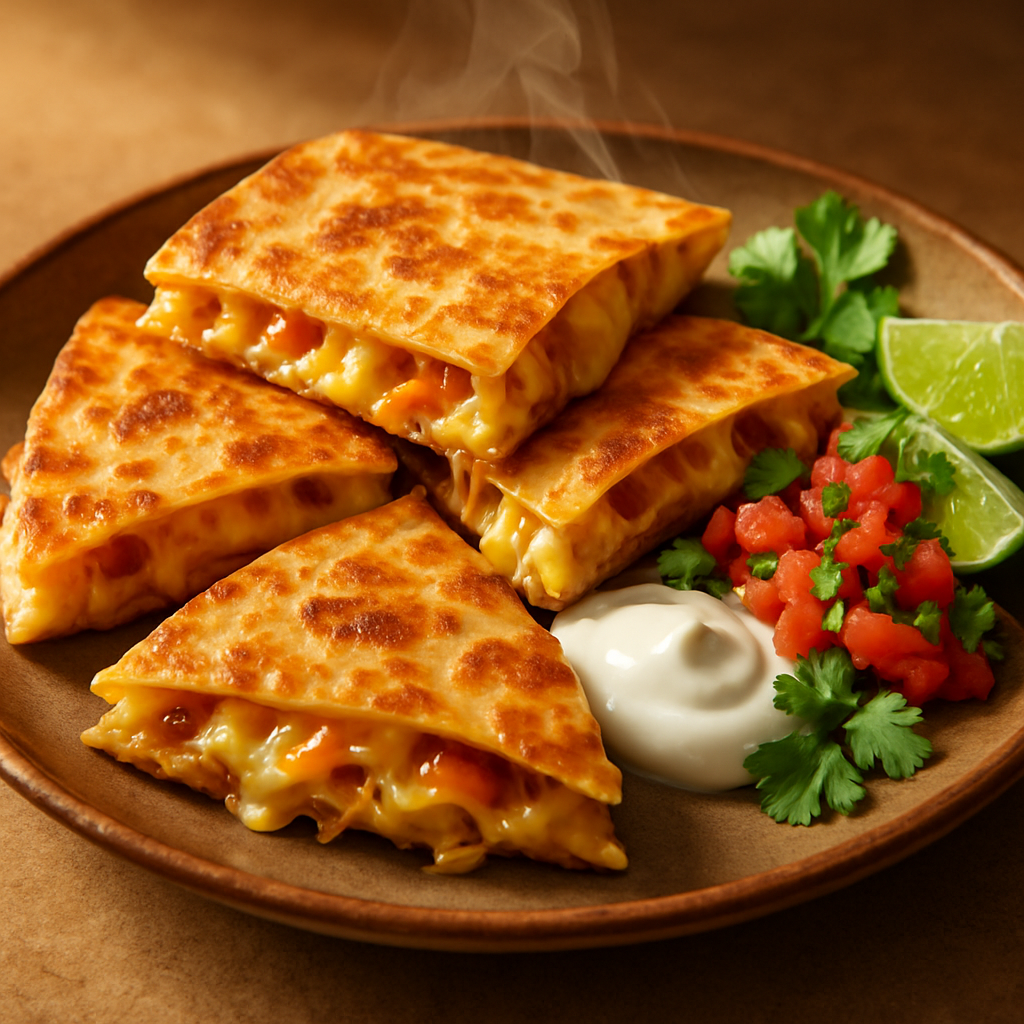 Cheesy Chorizo & Poblano Quesadillas