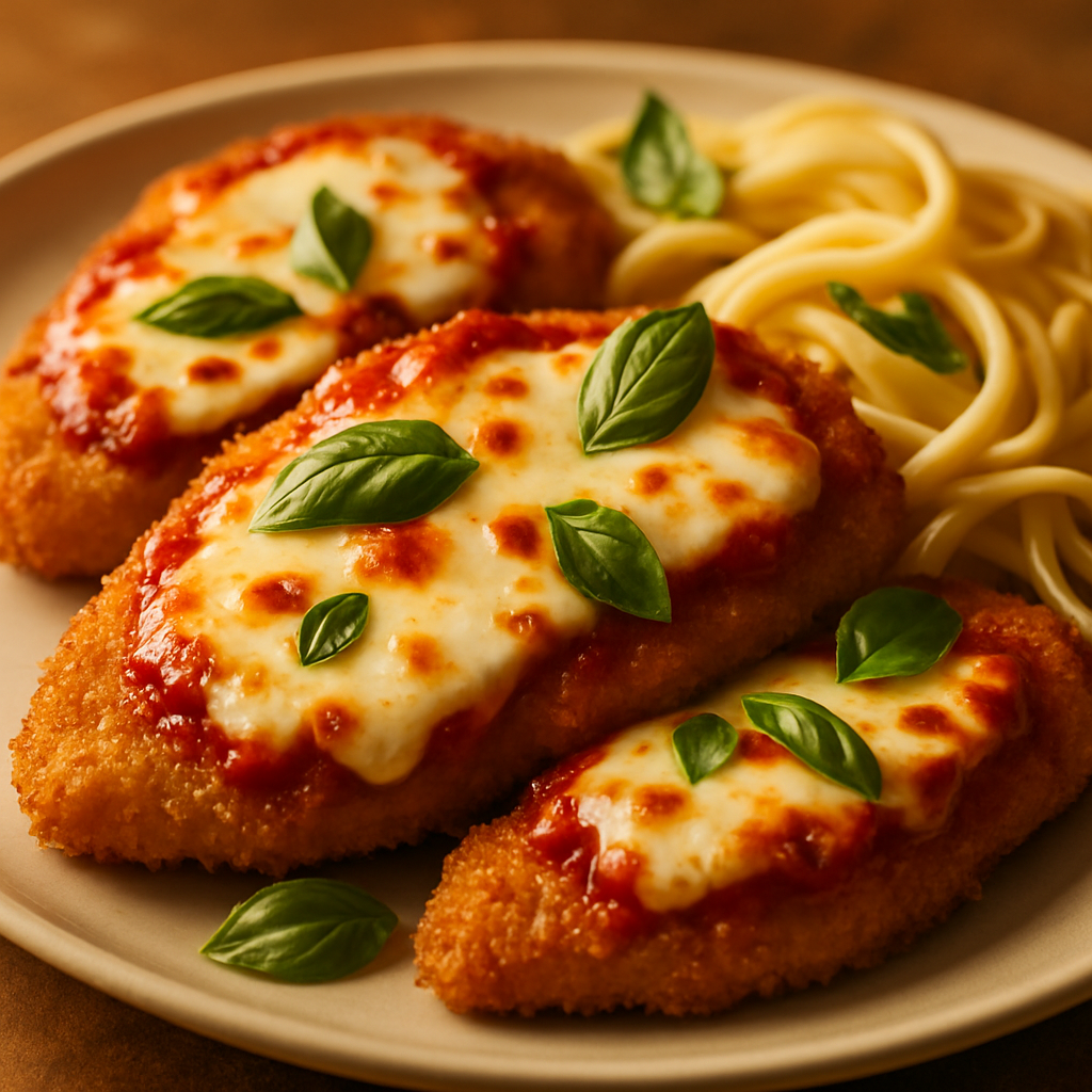 Baked Chicken Parmesan with Marinara and Mozzarella