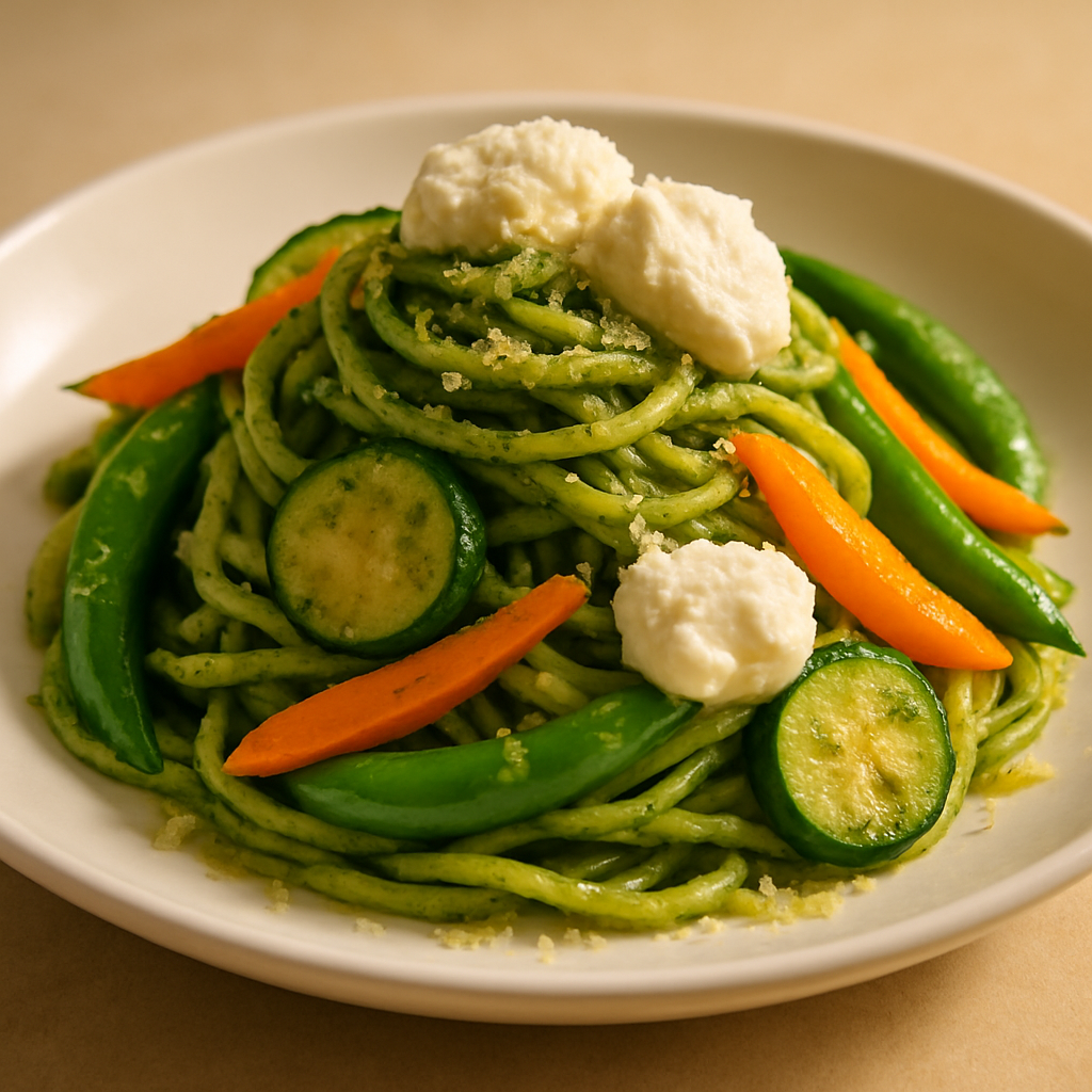 Pasta Primavera with Fresh Basil Pesto
