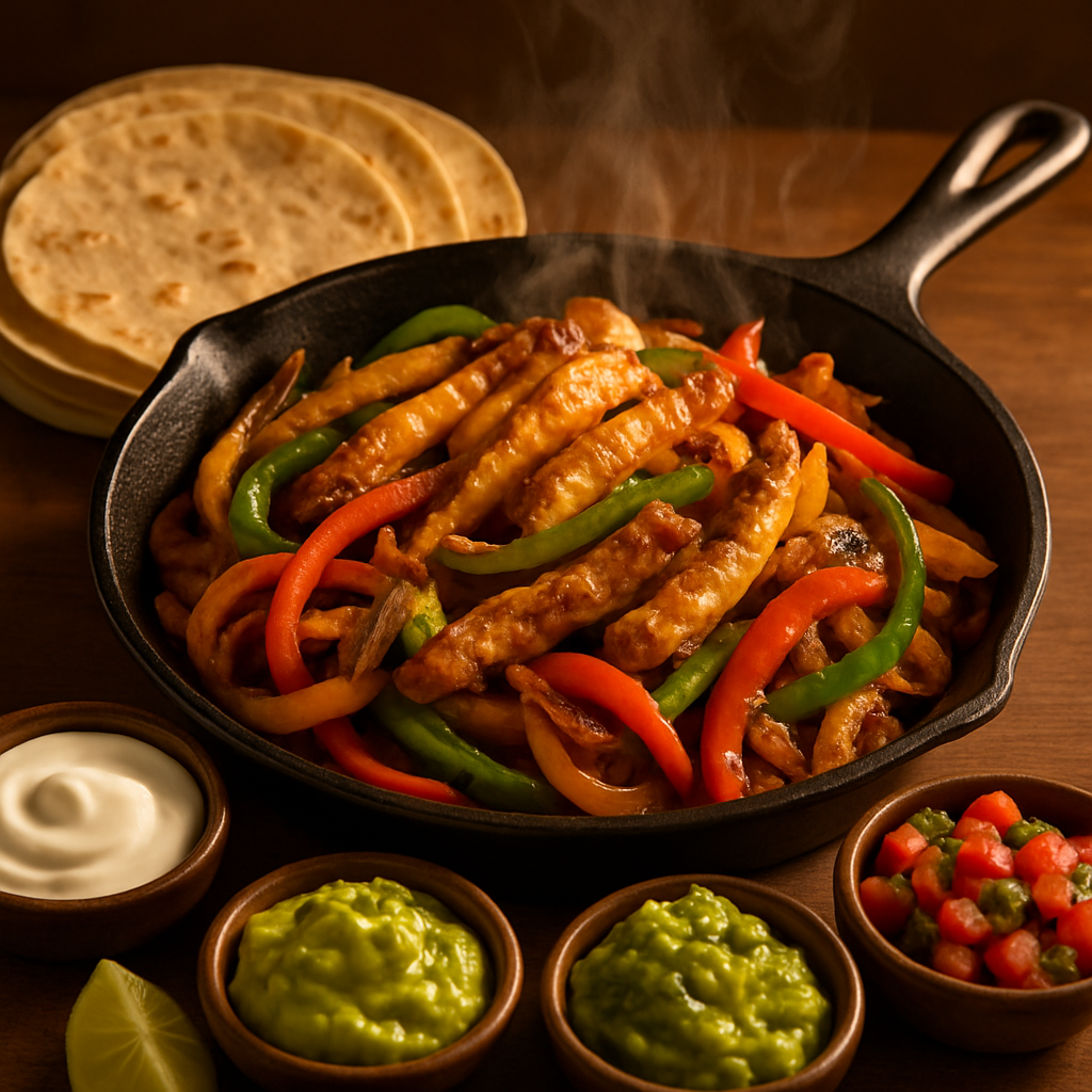 Skillet Chicken Fajitas with Peppers and Onions