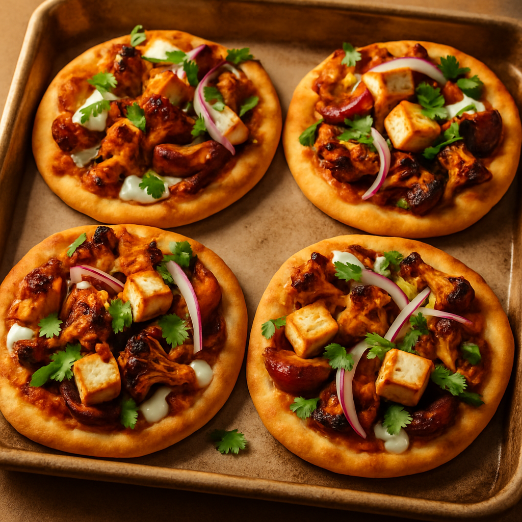 Tandoori Vegetable Naan Pizza