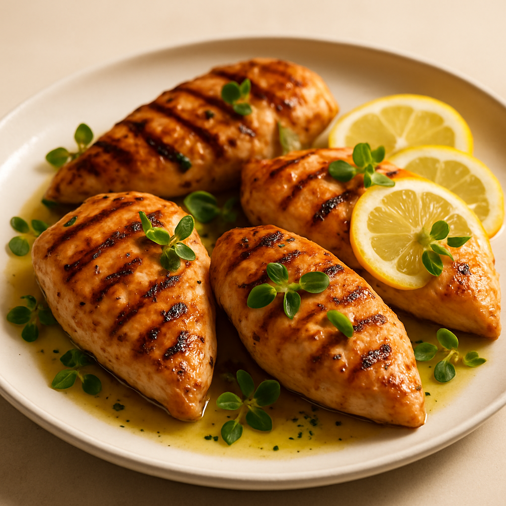 Grilled Mediterranean Lemon Chicken with Herb Oil