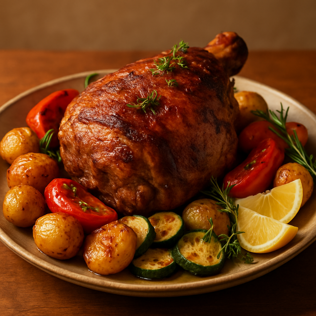Mediterranean Herb-Roasted Lamb Shoulder with Roasted Vegetables