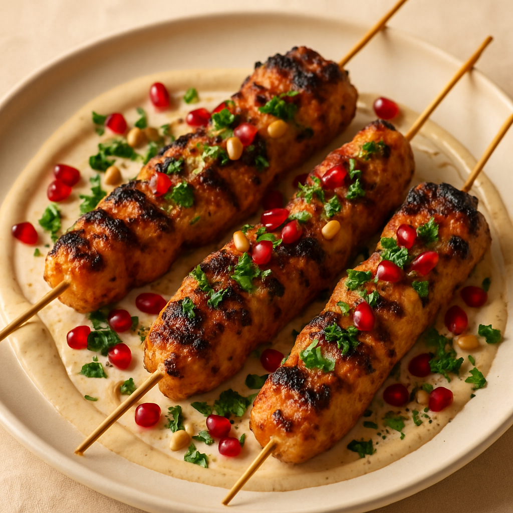 Middle Eastern Chicken Mansaf-Style Kabobs with Yogurt-Tahini Sauce