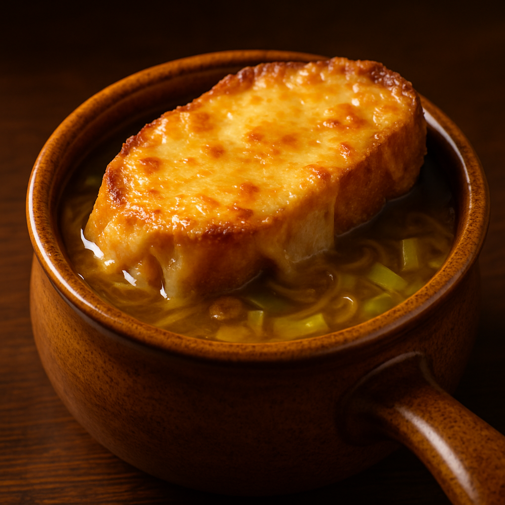 French Onion and Leek Soup with Potato