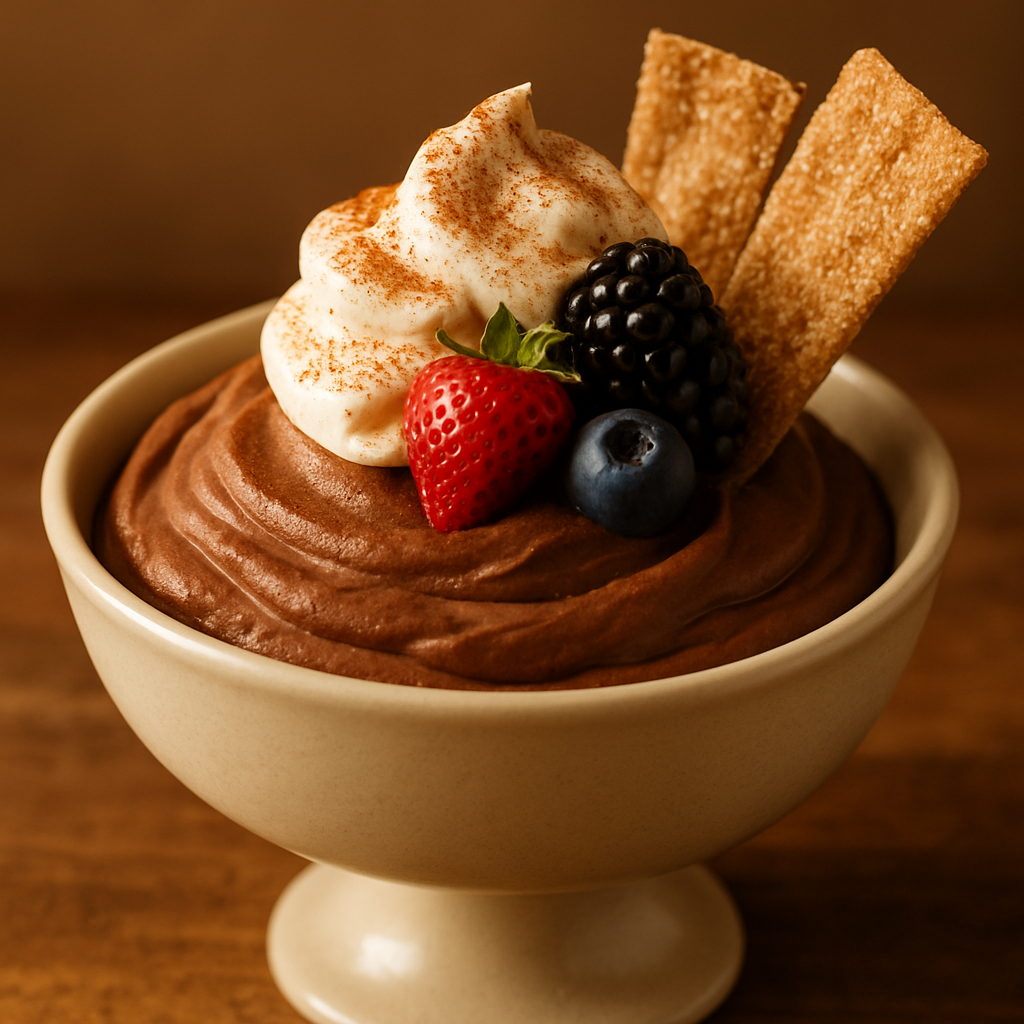 No-Bake Mexican Chocolate Mousse with Cinnamon Tortilla Crisps
