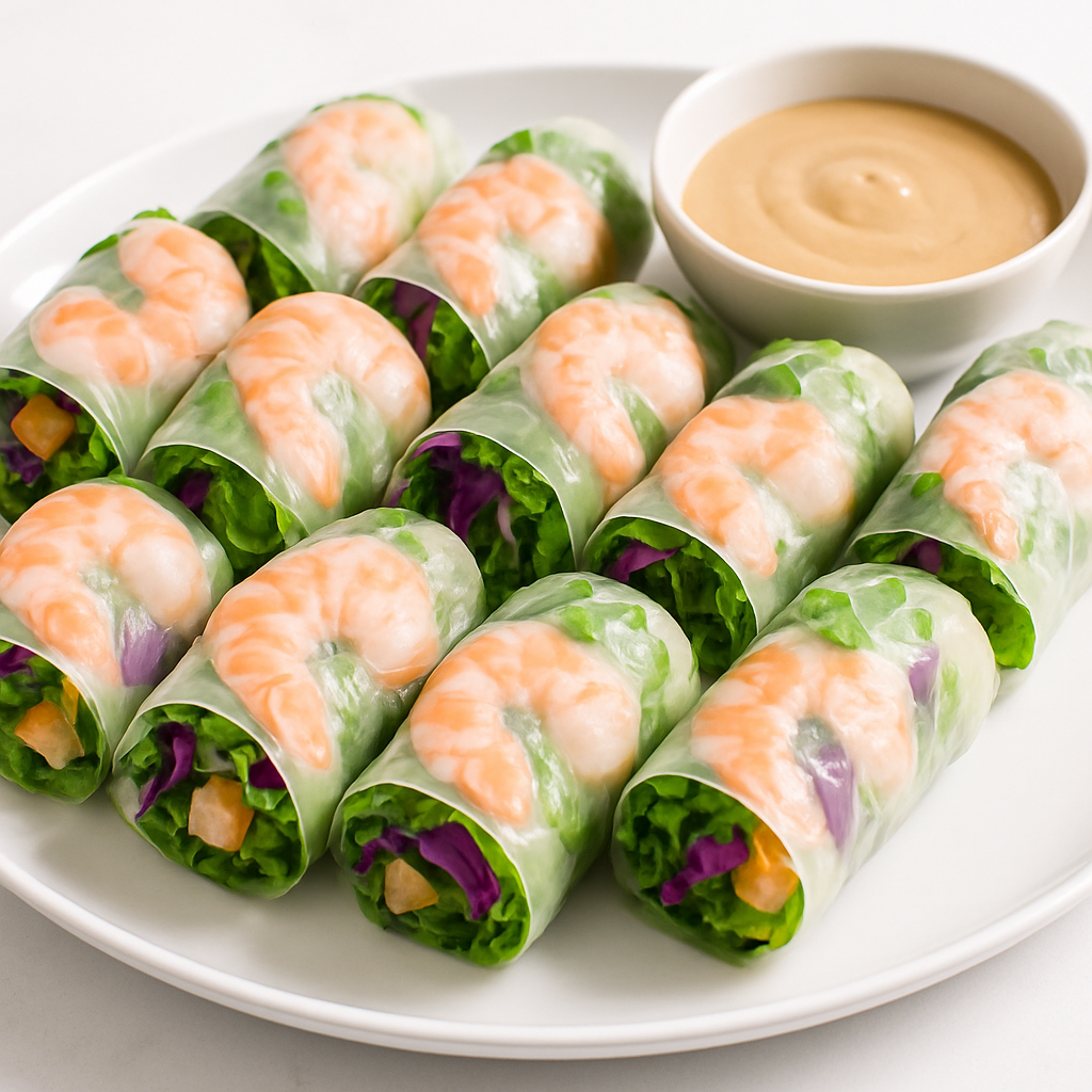 Fresh Spring Rolls with Peanut Dipping Sauce