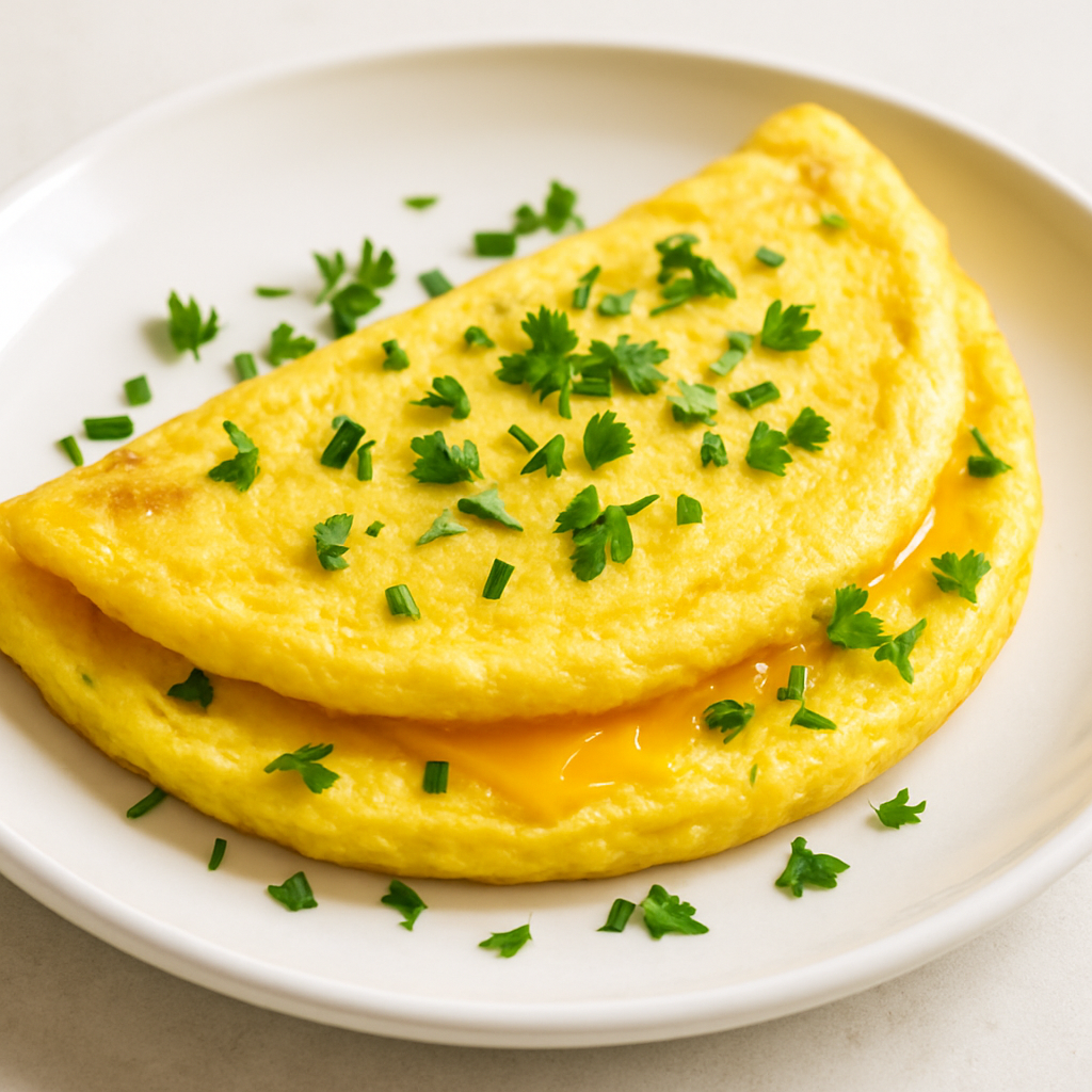 Classic Fluffy Omelette with Cheese and Herbs