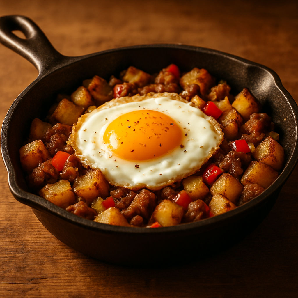 Crispy Sausage and Vegetable Skillet Hash