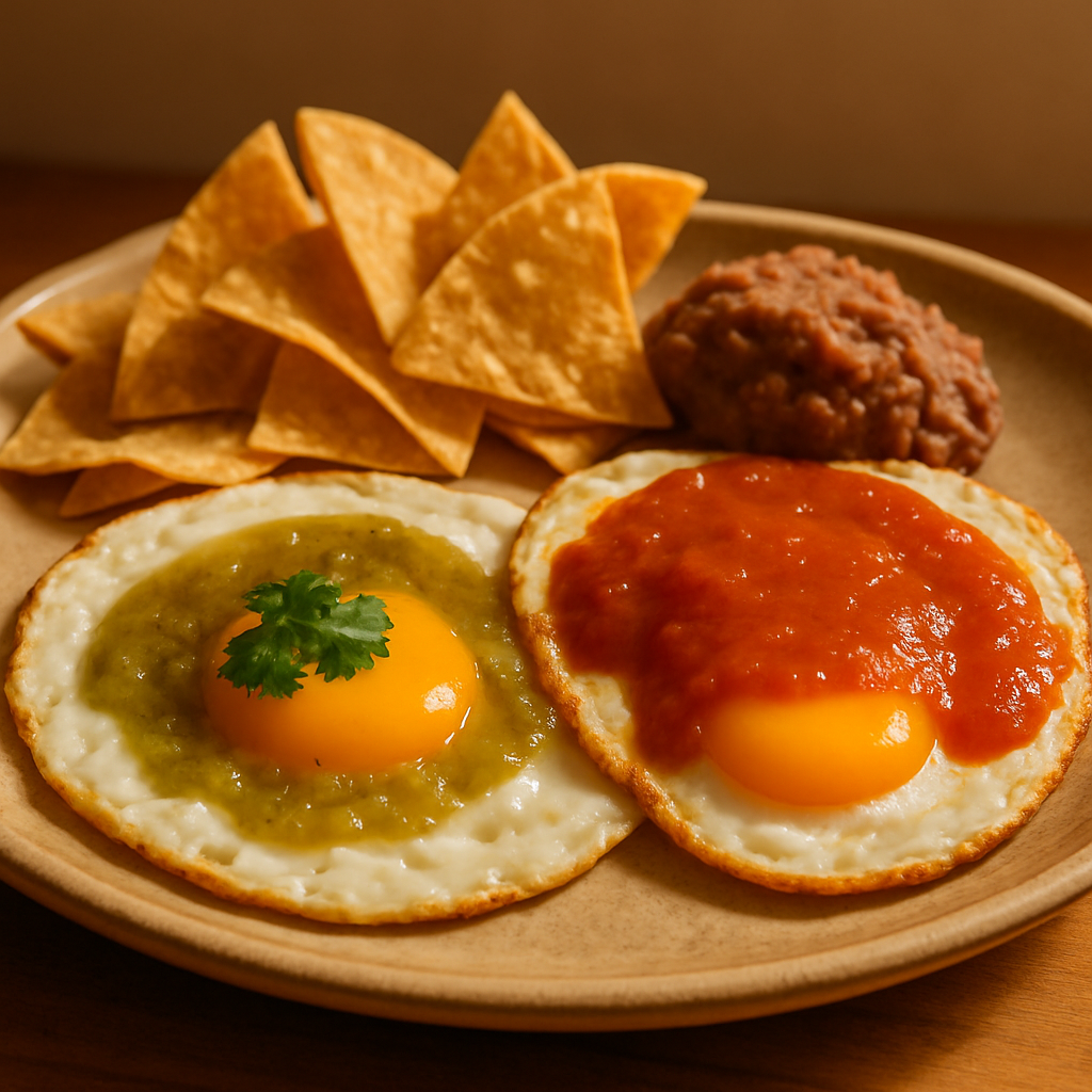 Huevos Divorciados with Crispy Tortilla Chips