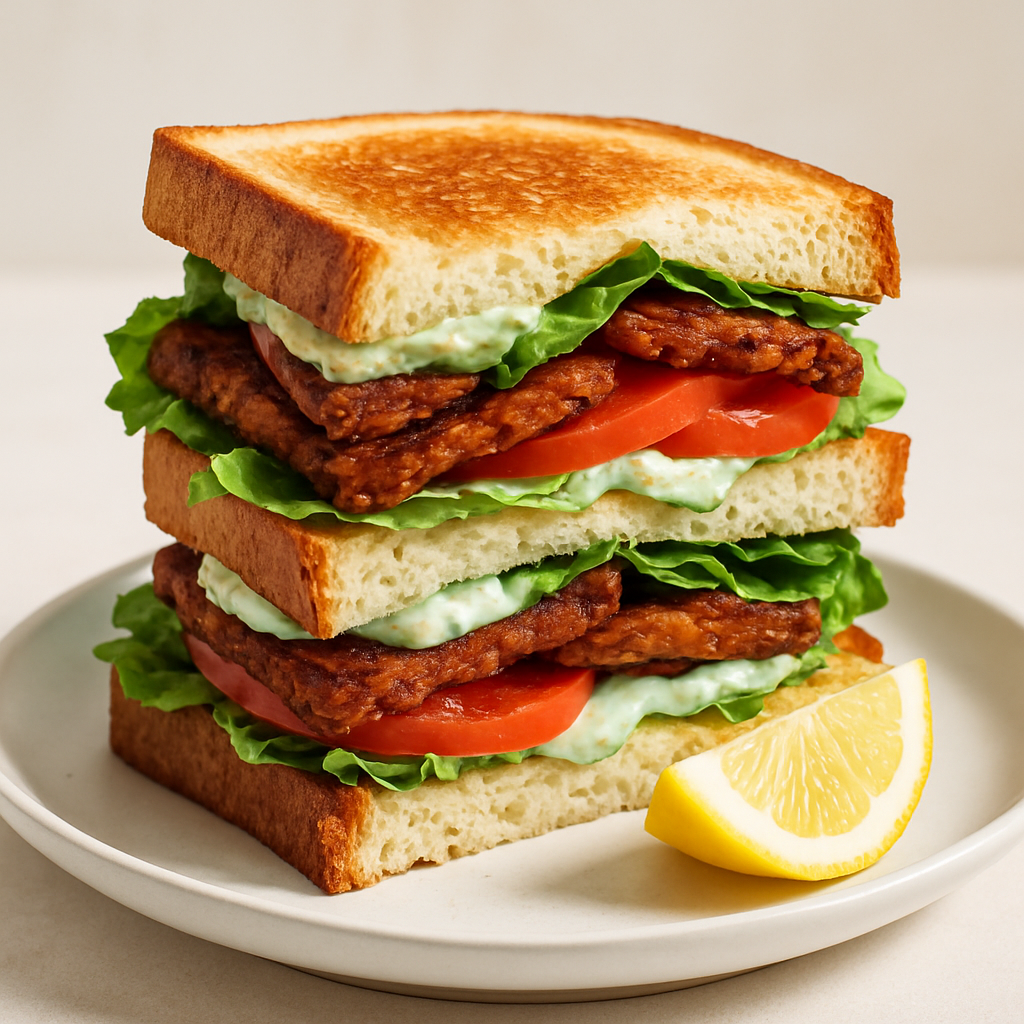 Classic BLT Club Sandwich with Herb Aioli