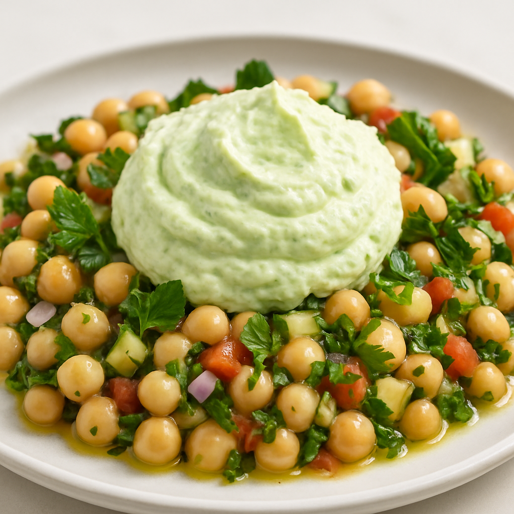 Mediterranean Herb & Chickpea Salad with Whipped Feta
