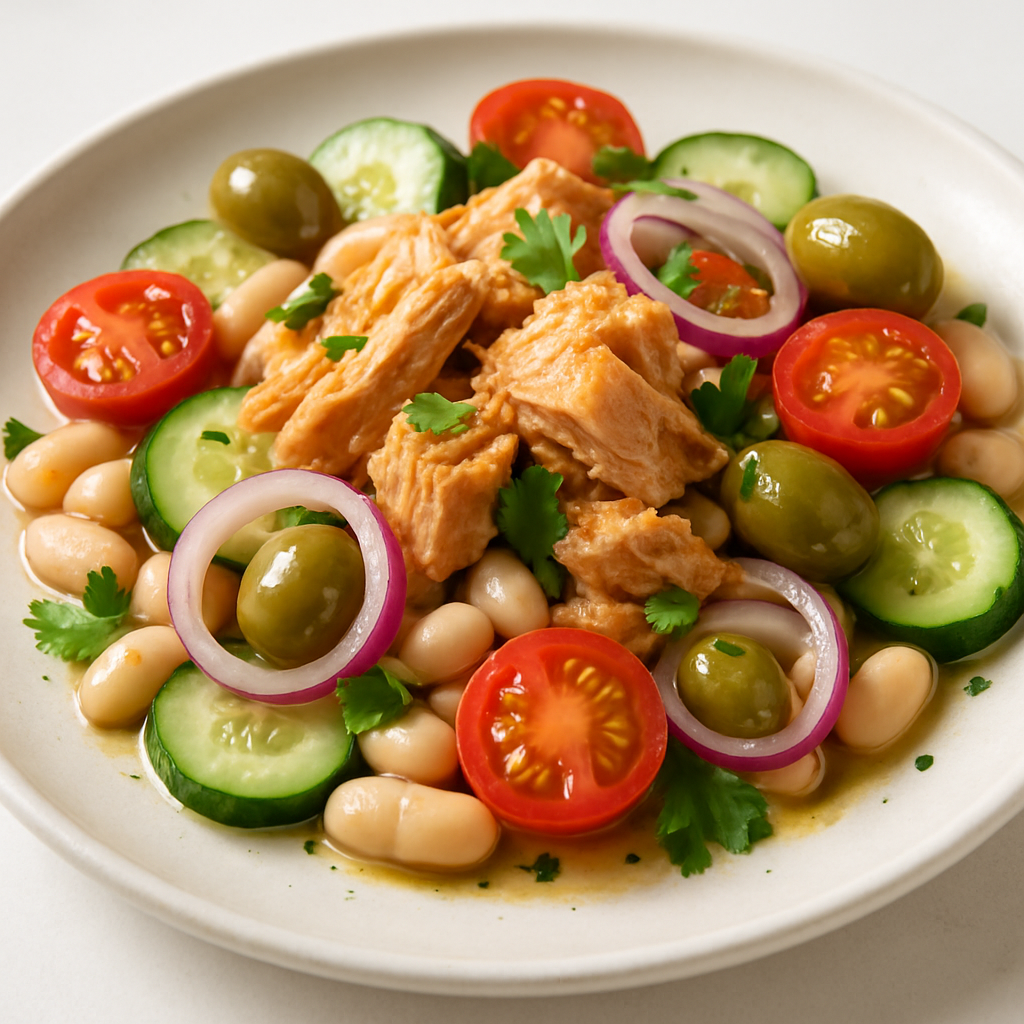 Mediterranean Tuna & White Bean Salad with Lemon Vinaigrette