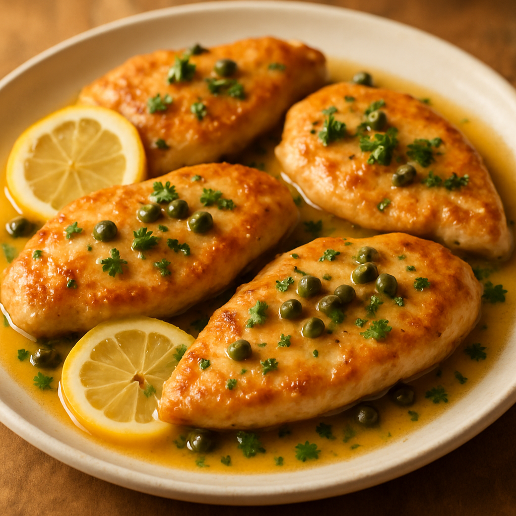 Baked Chicken Piccata with Lemon Caper Sauce