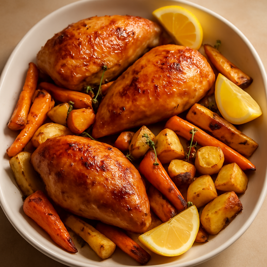 Sheet Pan Lemon Herb Chicken with Roasted Root Vegetables