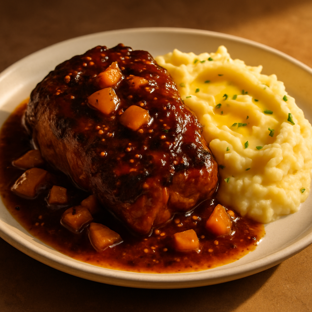 Slow-Cooker Pork Shoulder with Apple-Bourbon Glaze