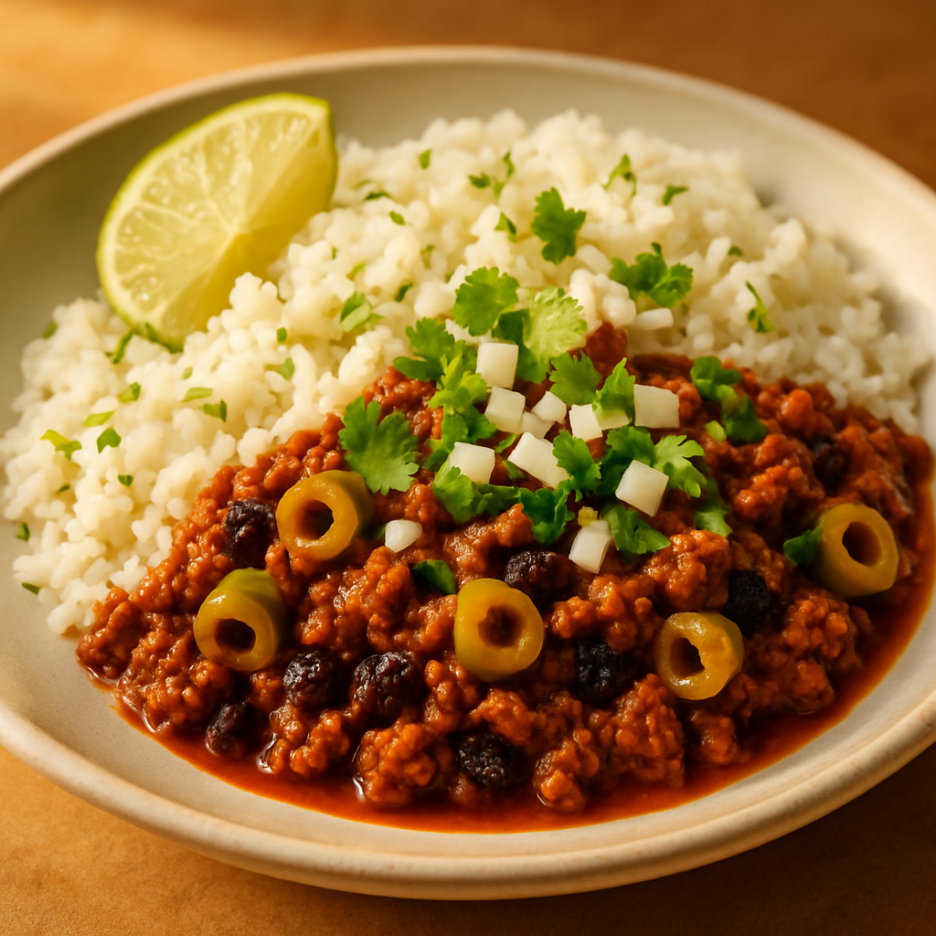 Skillet Picadillo with Cilantro Lime Rice