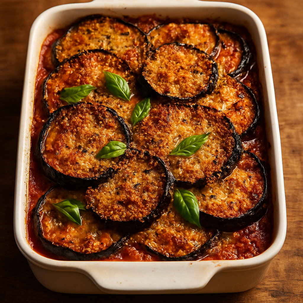 Mediterranean Eggplant and Tomato Gratin with Ricotta and Herbs