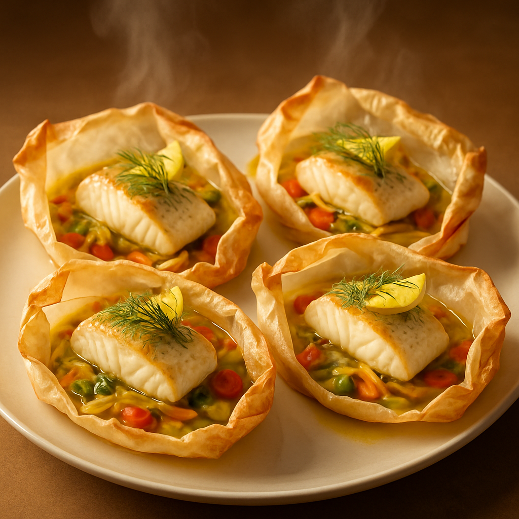 Halibut en Papillote with Fennel and Saffron