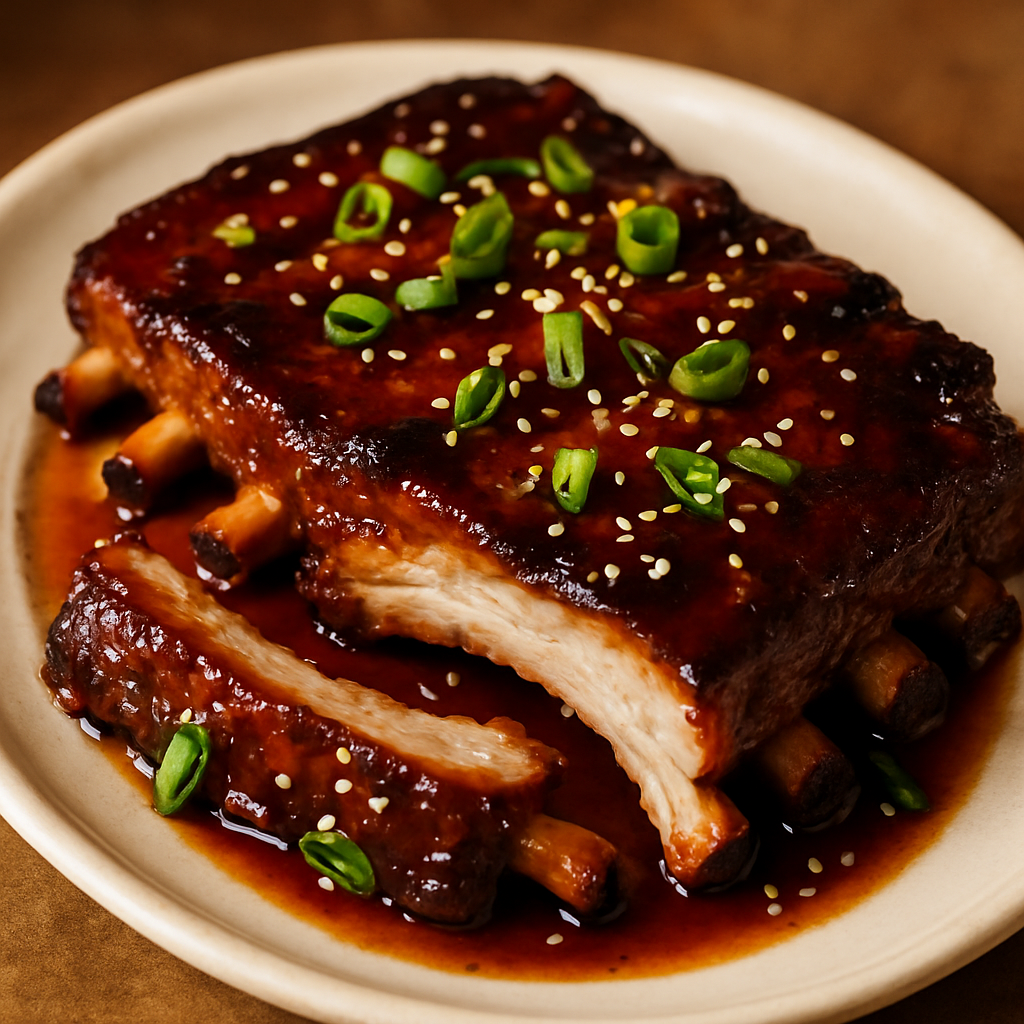 Slow-Cooker Pork Ribs with Bourbon-Brown Sugar Glaze