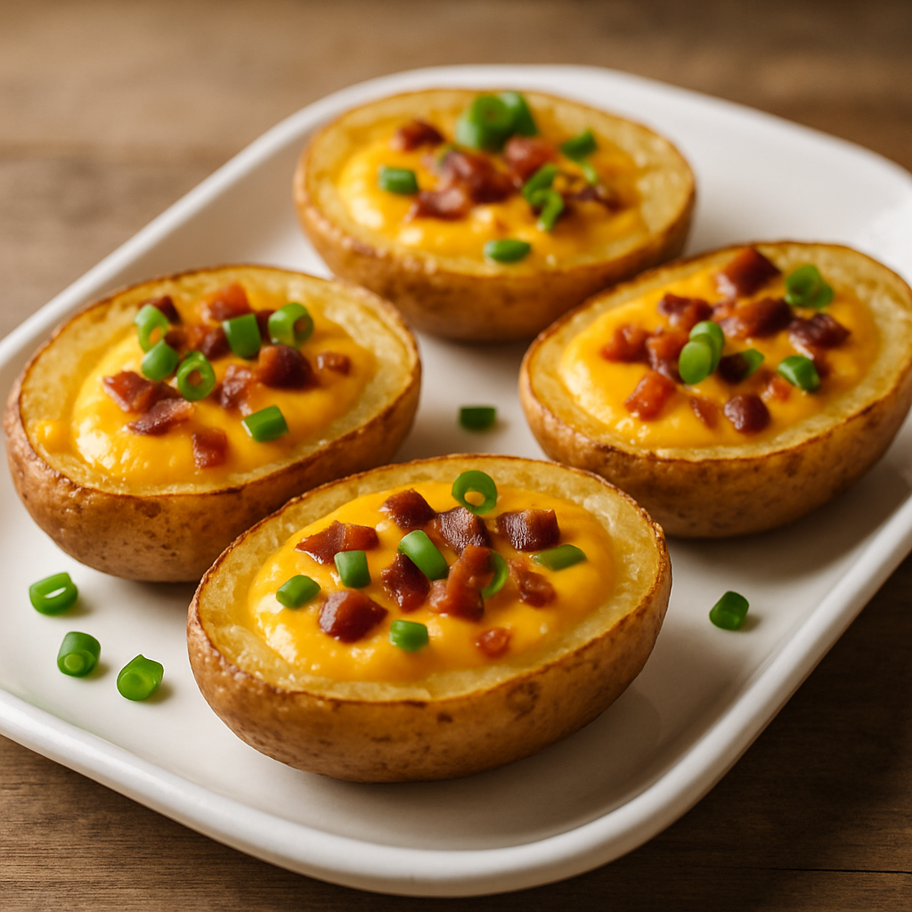 Twice-Baked Potatoes with Cheddar and Bacon Bits