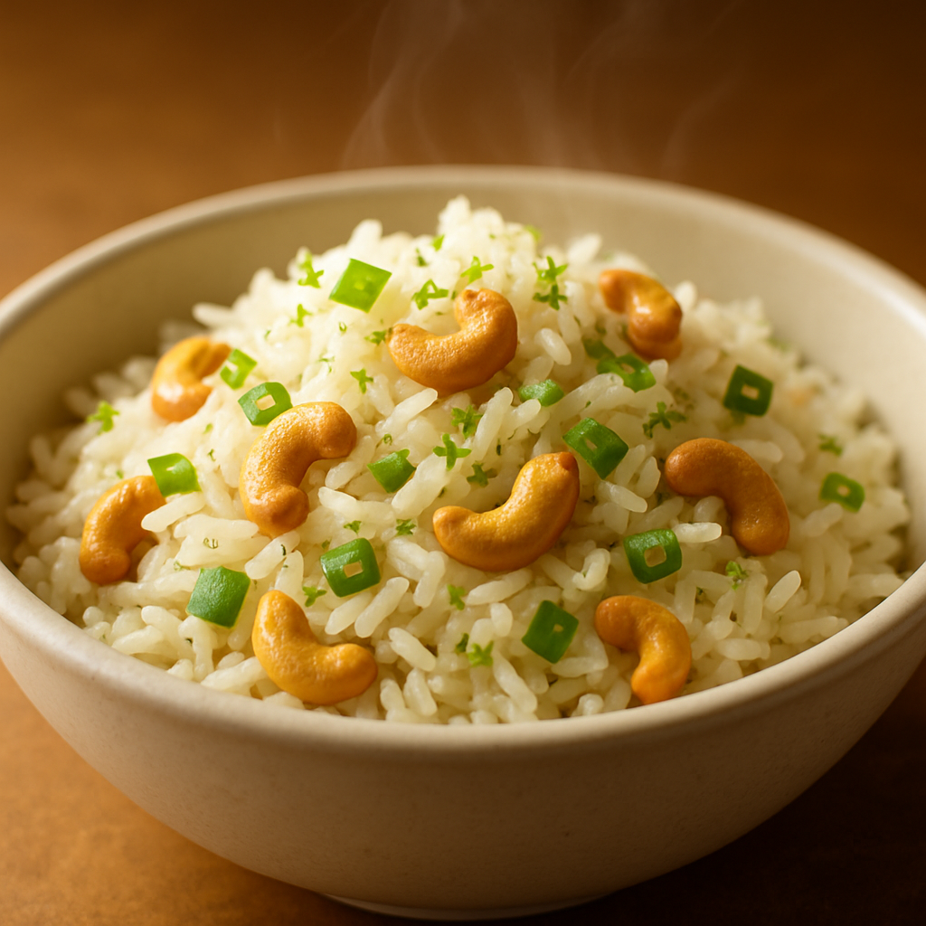 Jasmine Rice with Toasted Cashews and Scallions