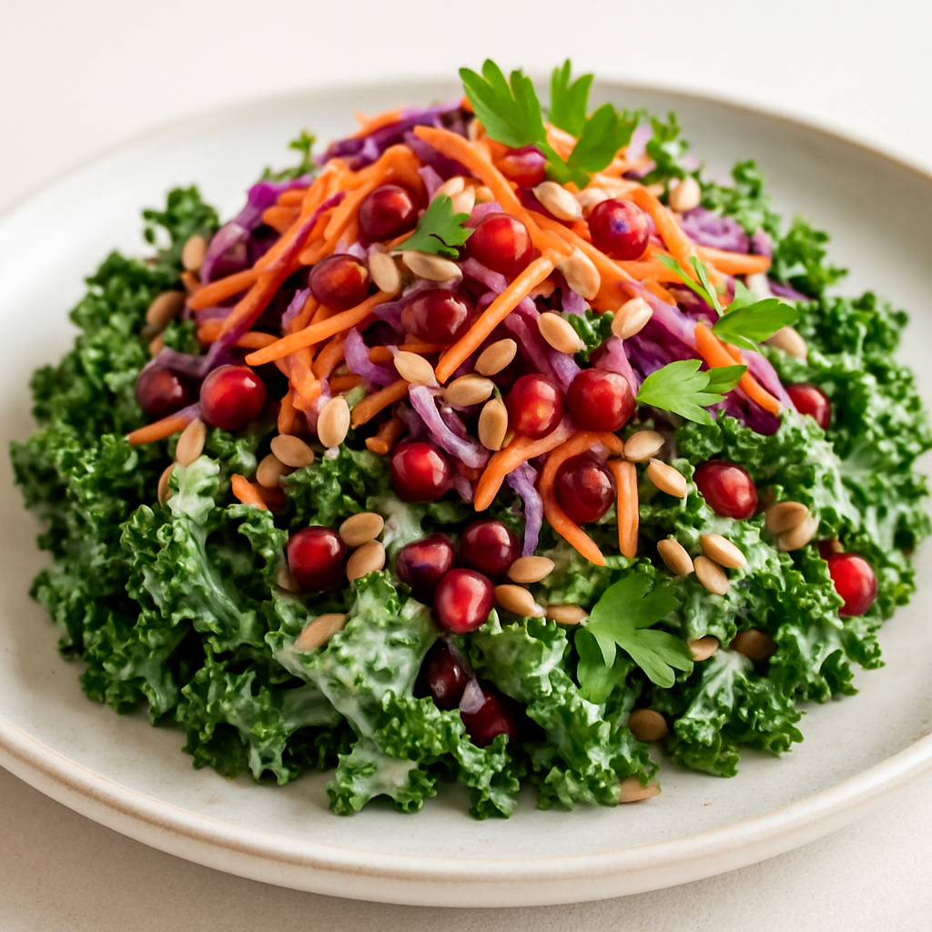 Raw Kale Salad with Tahini-Lemon Dressing