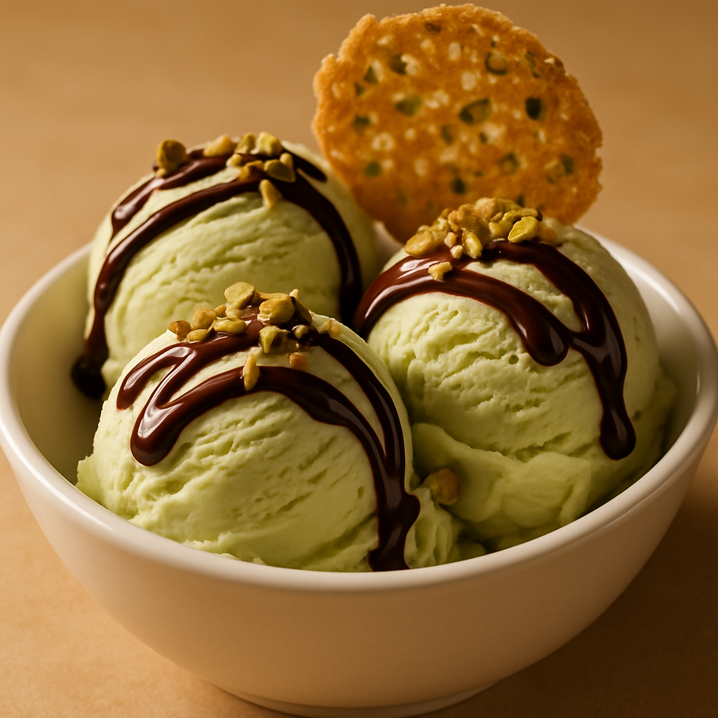 Pistachio Gelato with Dark Chocolate Swirl