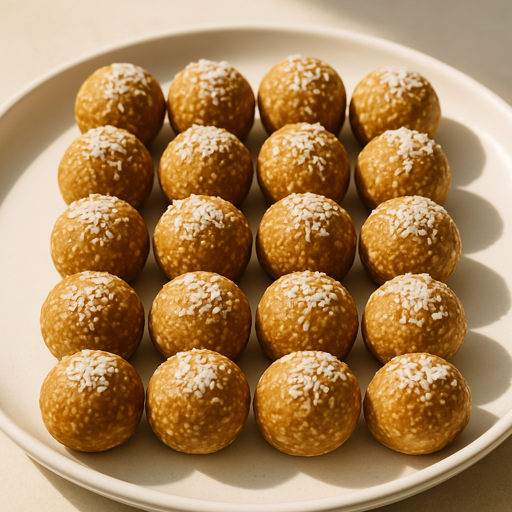 Maple Almond Energy Bites with Coconut & Dates