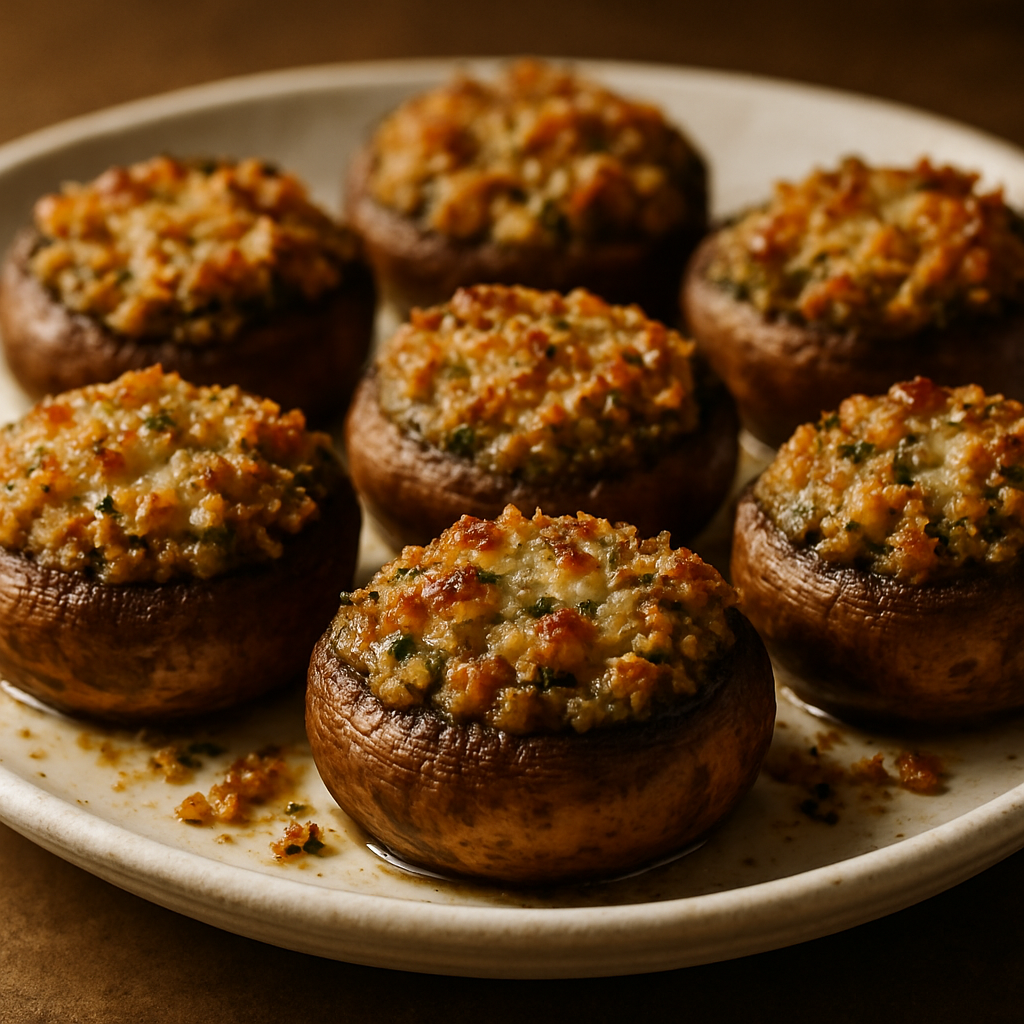 Crispy Herb Parmesan Mushroom Caps