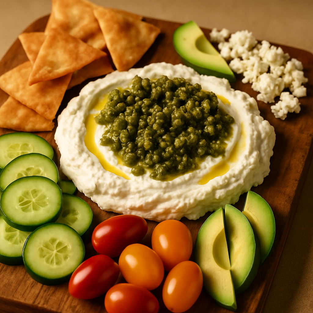Greek Whipped Feta and Olive Tapenade Board