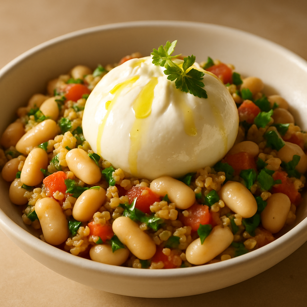 Mediterranean Grain & White Bean Salad with Lemon Vinaigrette
