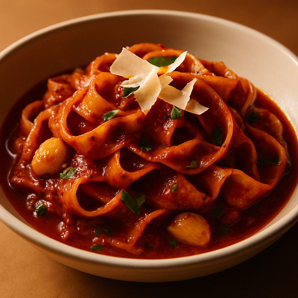 Pappardelle with Roasted Garlic and Herb Marinara