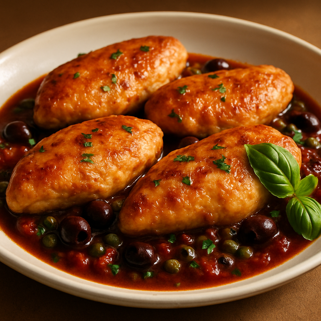 Chicken in Red Wine and Tomato Sauce