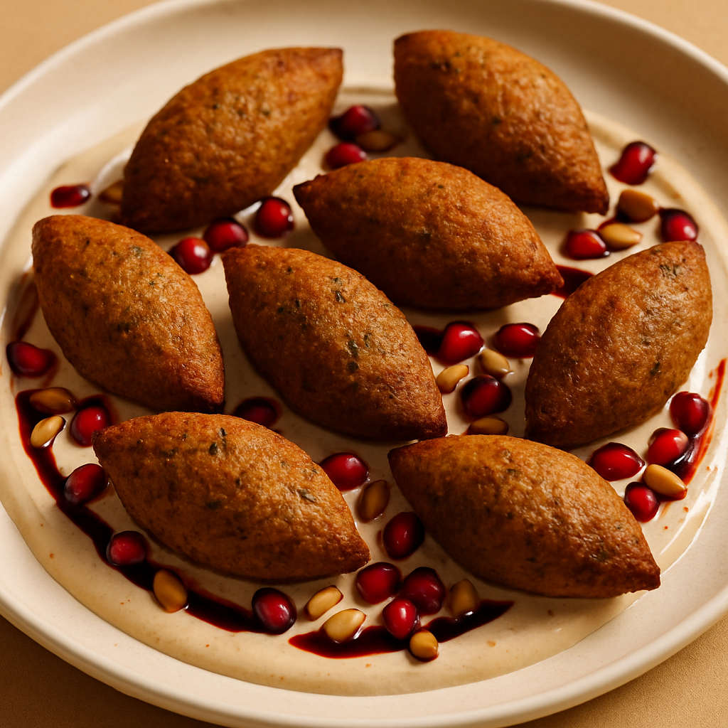 Baked Eggplant & Chickpea Kibbeh with Tahini Drizzle