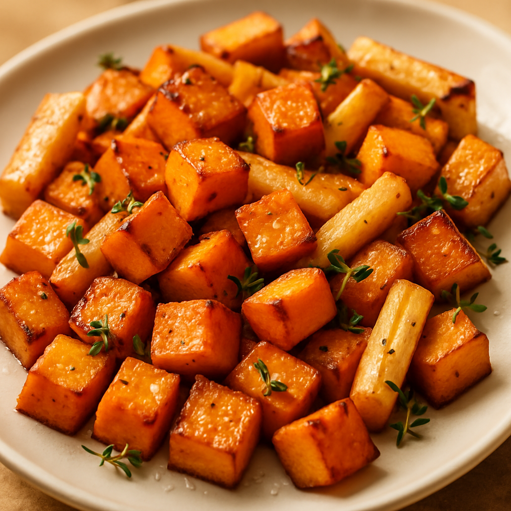 Gluten-Free Roasted Sweet Potato and Parsnip Medley