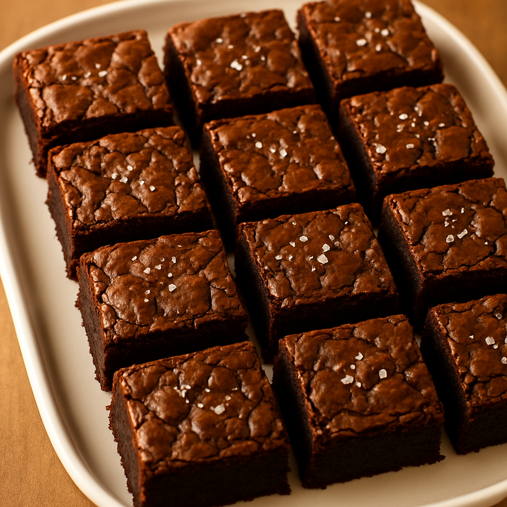 Dark Chocolate Espresso Brownies with Sea Salt