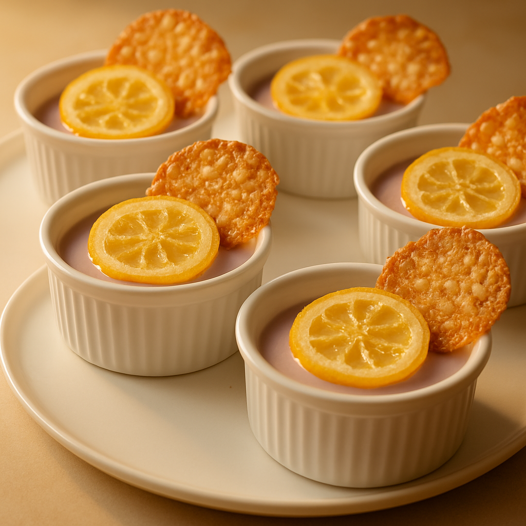 Lavender Panna Cotta with Candied Lemon