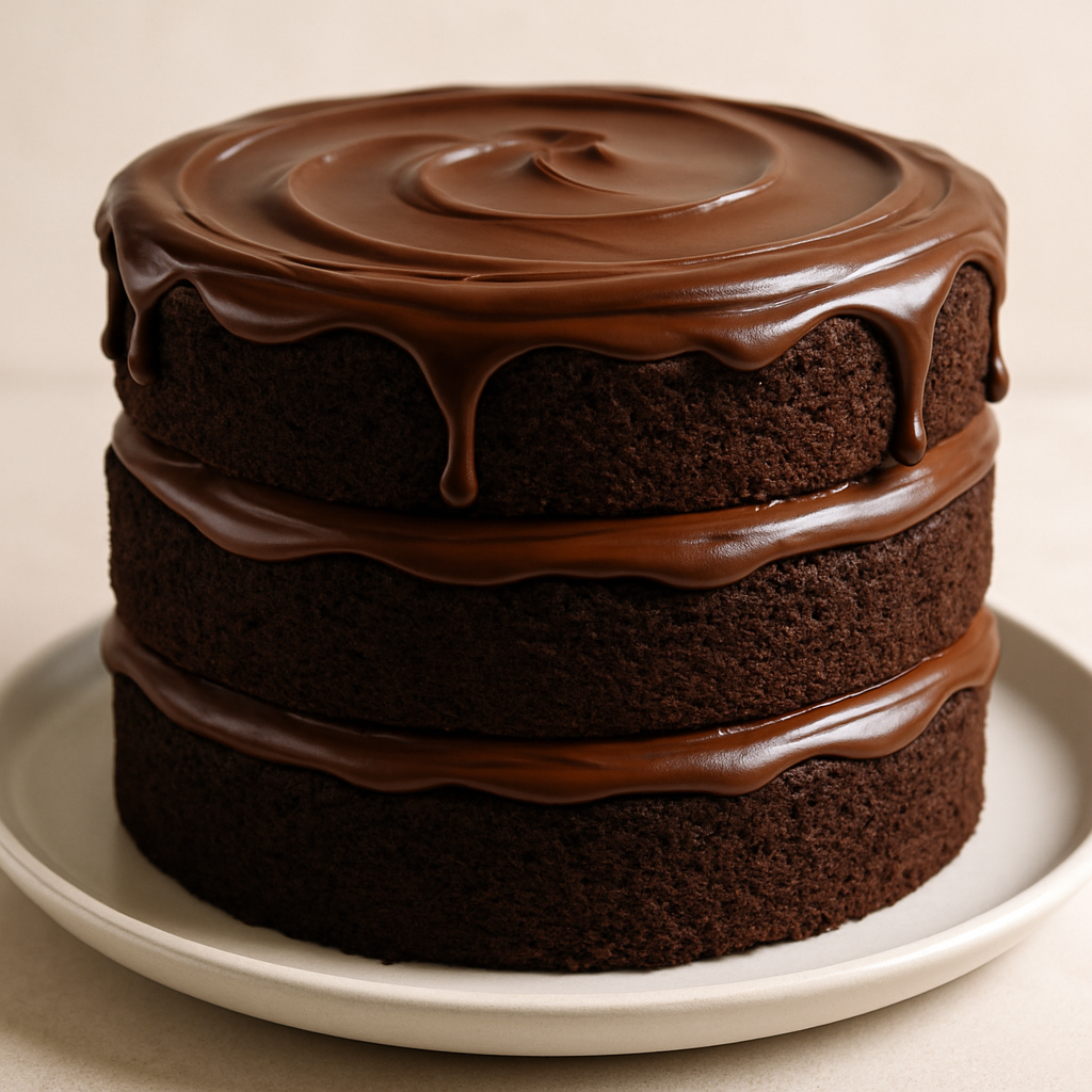 Triple-Layer Chocolate Cake with Silky Ganache